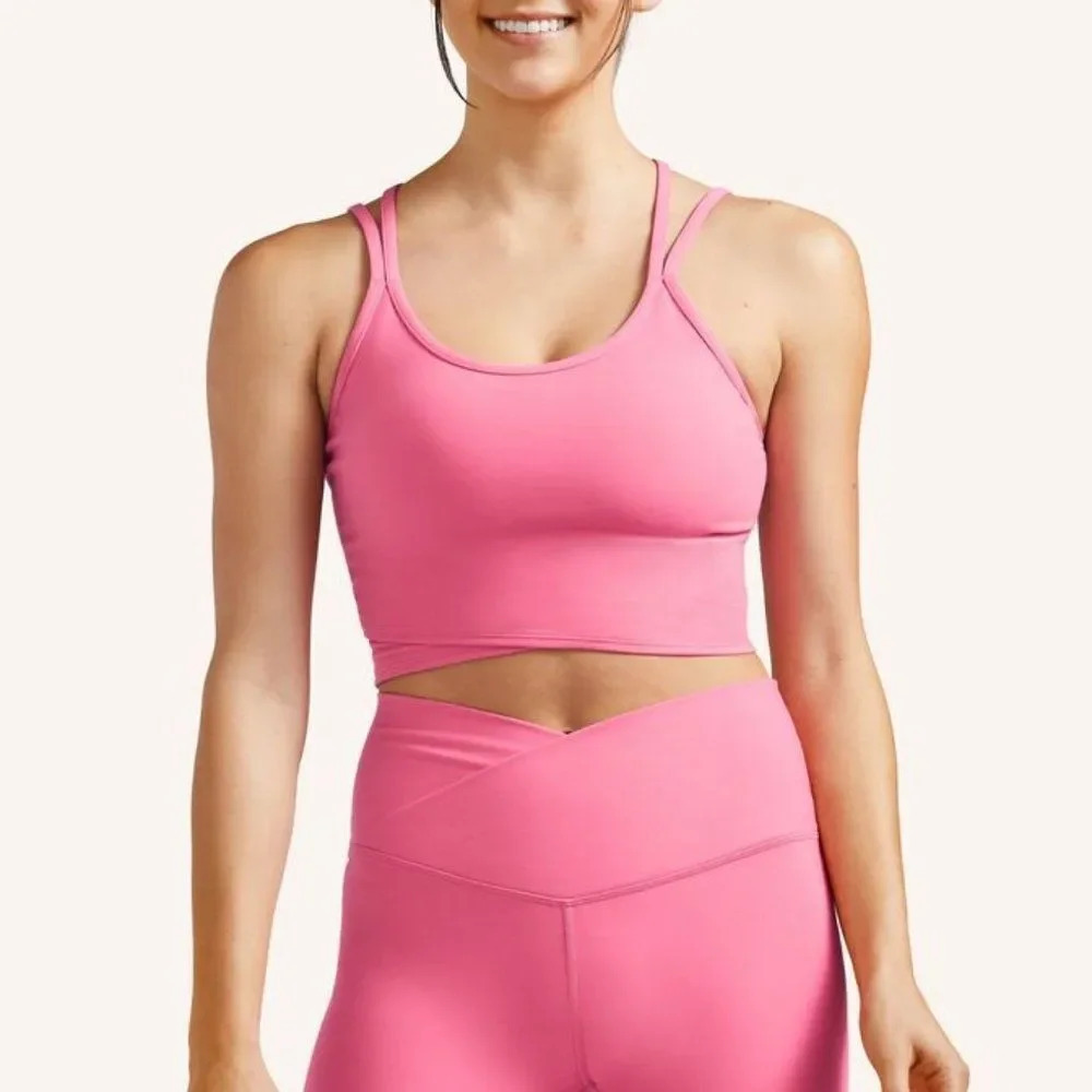 Peloton Cadent Strappy Longline Cross Font Bra For Women's Size Medium